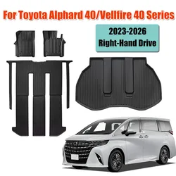 Car Floor Mats For Toyota Alphard 40/Vellfire 40 Series 2023-2026 Right-Hand Drive Durable TPE ECO Waterproof Rubber Trunk Mat