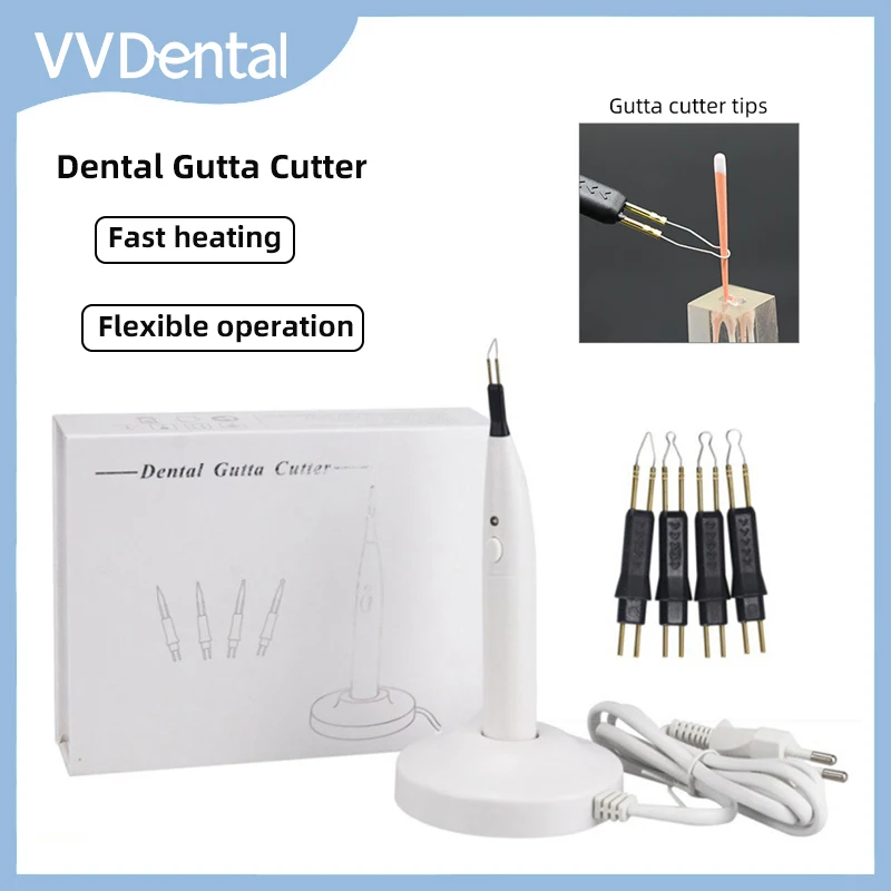 VVDental Gutta Percha Tooth Gum Cutter Endo Gutta Cutter Gutta Percha Dissolved Breaker Cutter With 4 Tips Dentistry Equipment