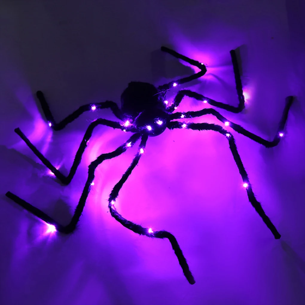 Riesige Spinnendekorationen für den Außenbereich, lebensechte Halloween-Spinne für gruselige Hofdekoration, langlebige Materialien, stabiles Licht, 125/150 cm