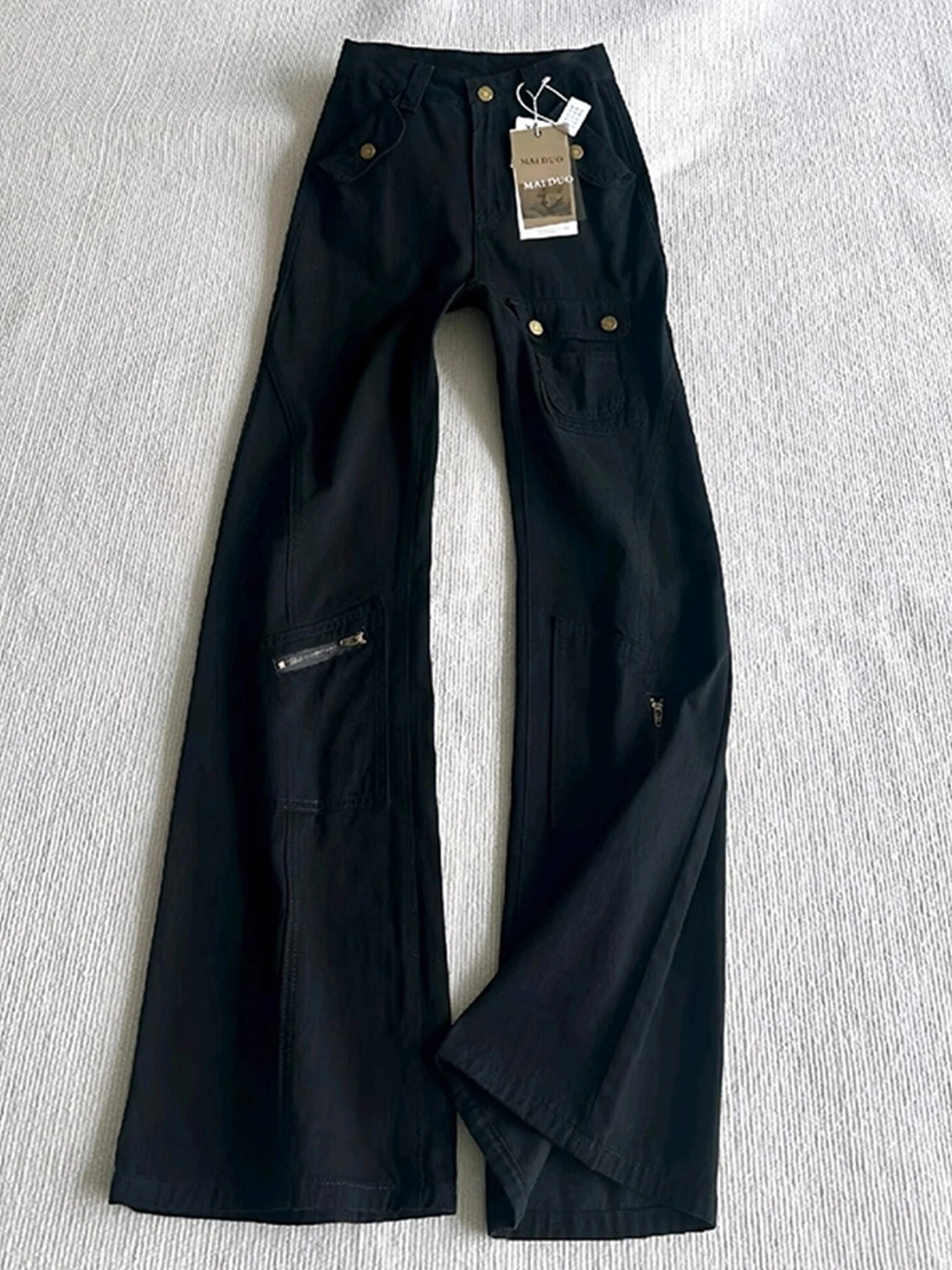 

Мужские рабочие брюки American Sle Multi-ket Knife Work Pants CleanFit с удлиненными штанинами, черные, свободные, слегка расклешенные, прямые, рабочая одежда