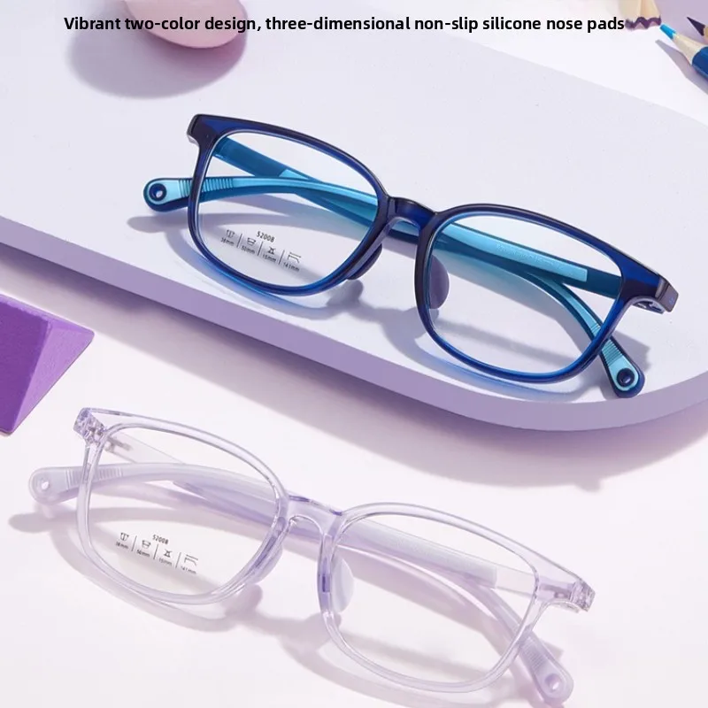 CLLOIO Ultralight Square Kids Myopia Learn Eyewear Colorful Anti-slip Silicone Children Optical Frame Customizable Prescription