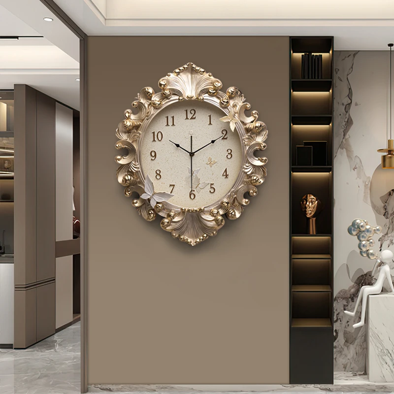 Golden Vintage Kitchen 3d Wall Clocks Digital Hands Retro Silent Stylish Clock Work Unusual Reloj Pared Home Decoration YX50WC