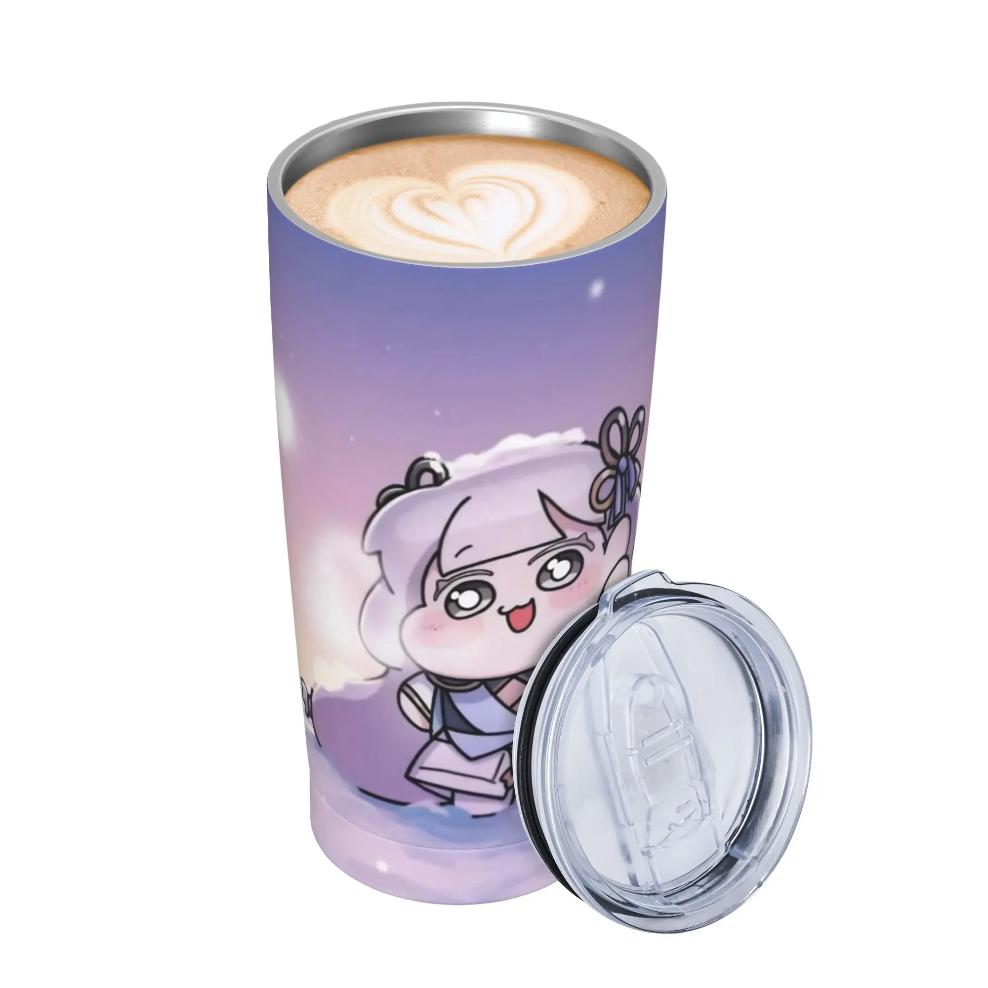 Trickcal C-Chibi Go Games Insulated Tumbler with Lid  Stainless Steel Thermal Mug Double Wall Car Bottle Cups 20oz