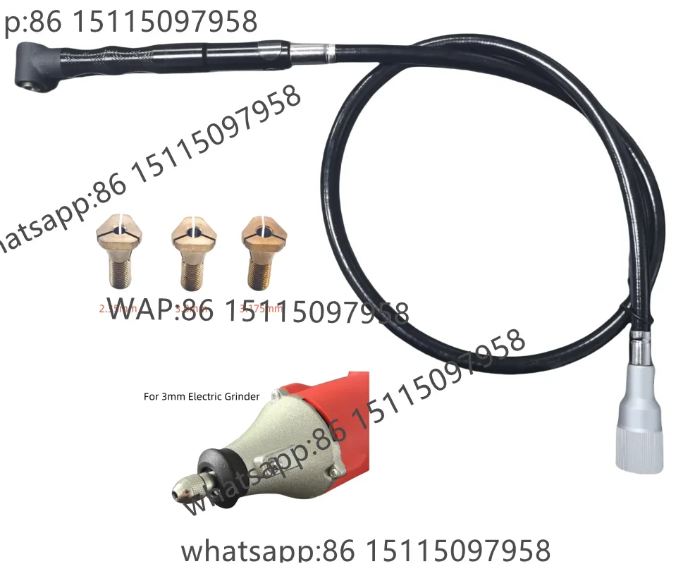 1Set Elbow Hand Piece+Shaft Use for 3mm Electric Grinder Transfer Head Part