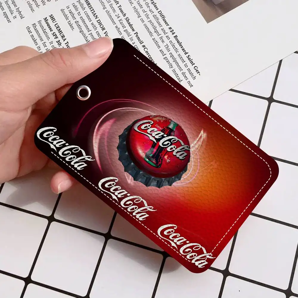 C-COCA Logo C-COLAS حامل شخصي مناسب لبطاقة البنك، مترو الأنفاق، محفظة بطاقات الحافلة، حافظة بطاقات، حامل شارة المفاتيح