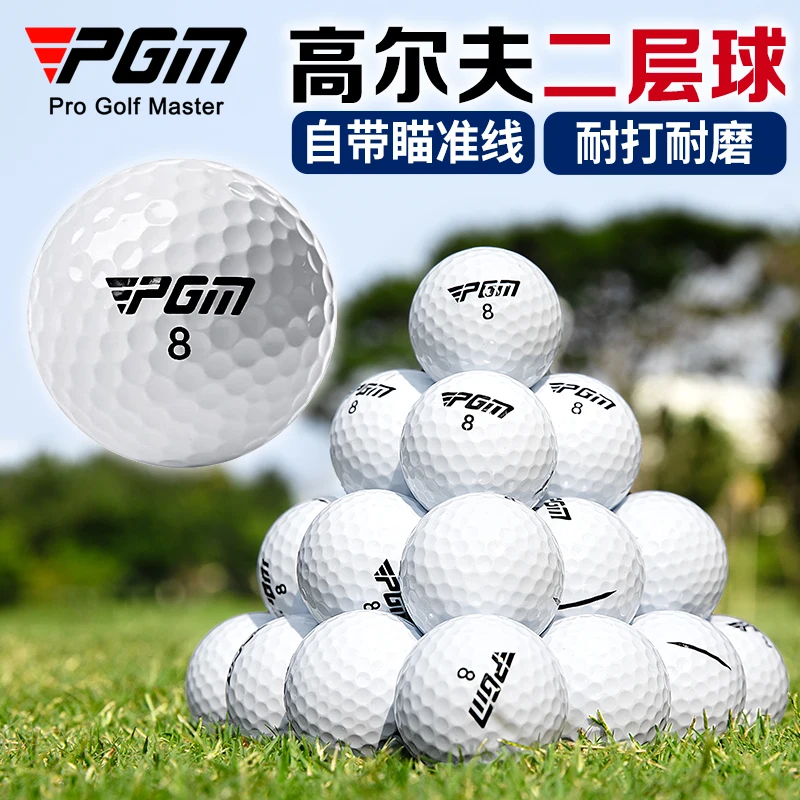 balles-de-golf-d'entrainement-pgm-2-pieces-pour-driving-range-avec-lignes-d'alignement-integrees-rebond-eleve-longue-distance-faible-rotation-vente-en-gros