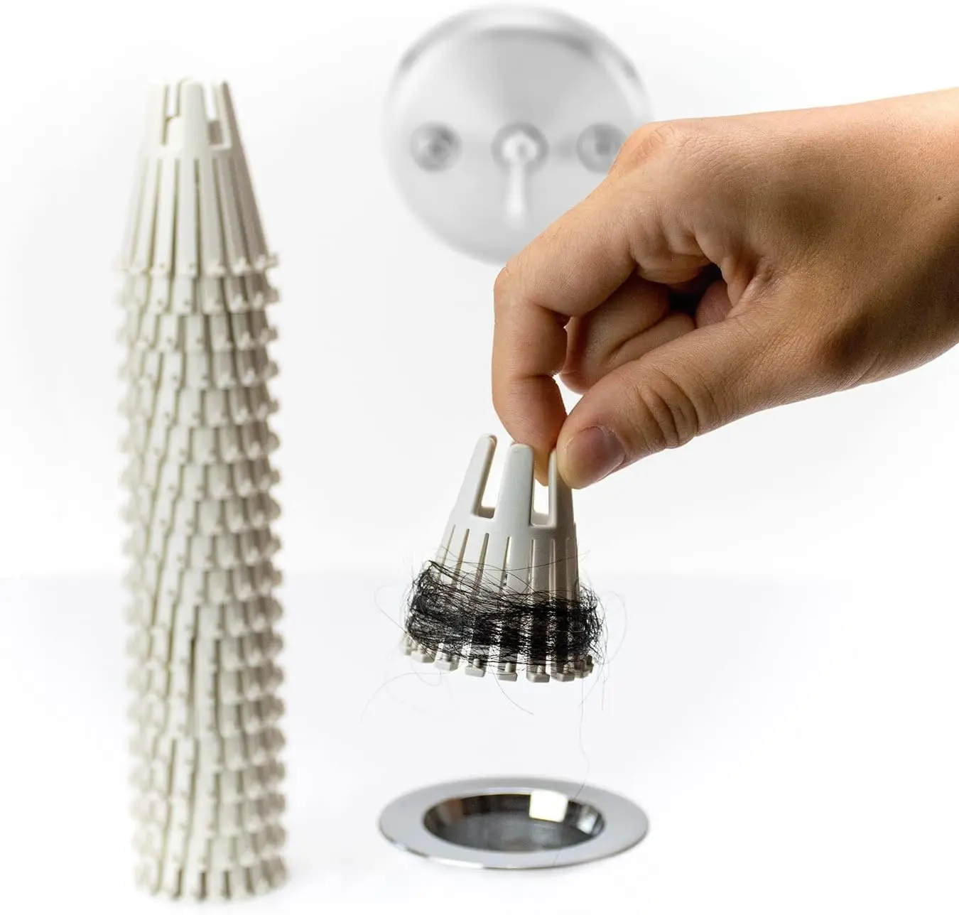 

Набор из 20 одноразовых сеток-ловушек для волос для стандартных сливных отверстий диаметром 1,75 дюйма, экологичные биопластиковые фильтры-ловушки