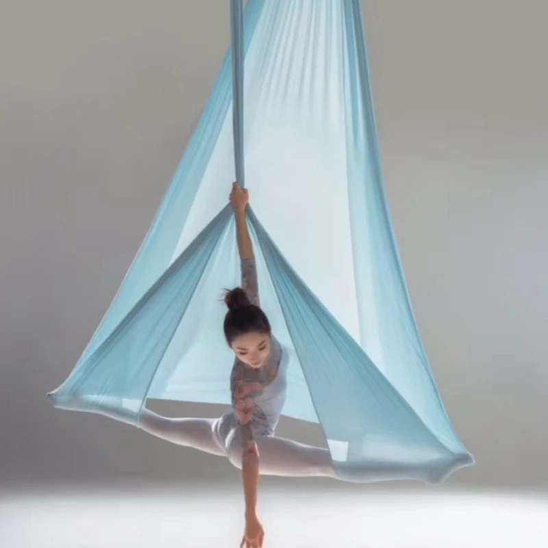 Solid Color One-piece Seamless Fabric 5x2.8m Aerial Yoga Hammock Anti Gravity Micro Elastic Silk Suspension Set Equipment