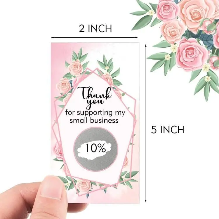 2 * 3.5 Inch Thank You for Supporting My Small Business Gift Certificates Loyalty Scratch It Win Cards and Scratch Off Stickers