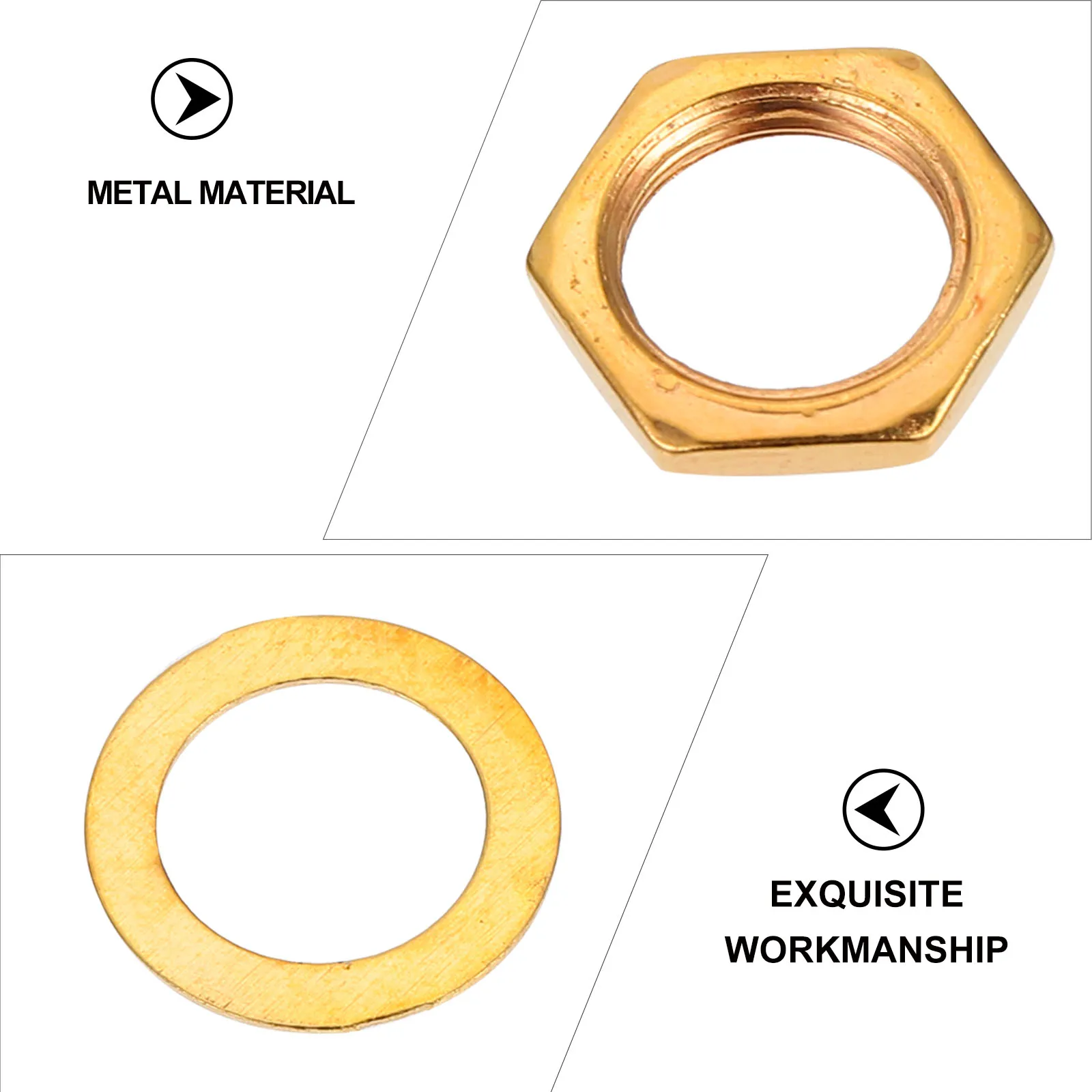 

10Pcs Guitar Socket Nut and Washer Durable Metal Electric Guitar Output Jack Replacement Accessories Jack Socket Nut