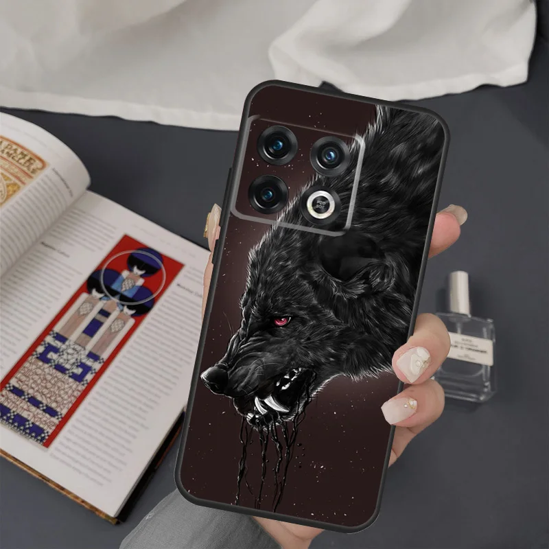 الذئب الفن الأسود سيليكون جراب هاتف ل Oneplus Ace 10R 9 R 8T ل Nord 2 T غطاء واحد زائد 10 9 برو لينة #2