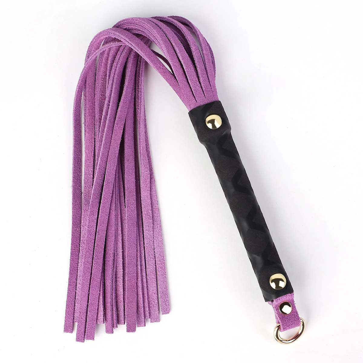 39CM Premium Genuine Leather Suede Flogger Horse Training Crop Whip Suede Leather Covered Handle