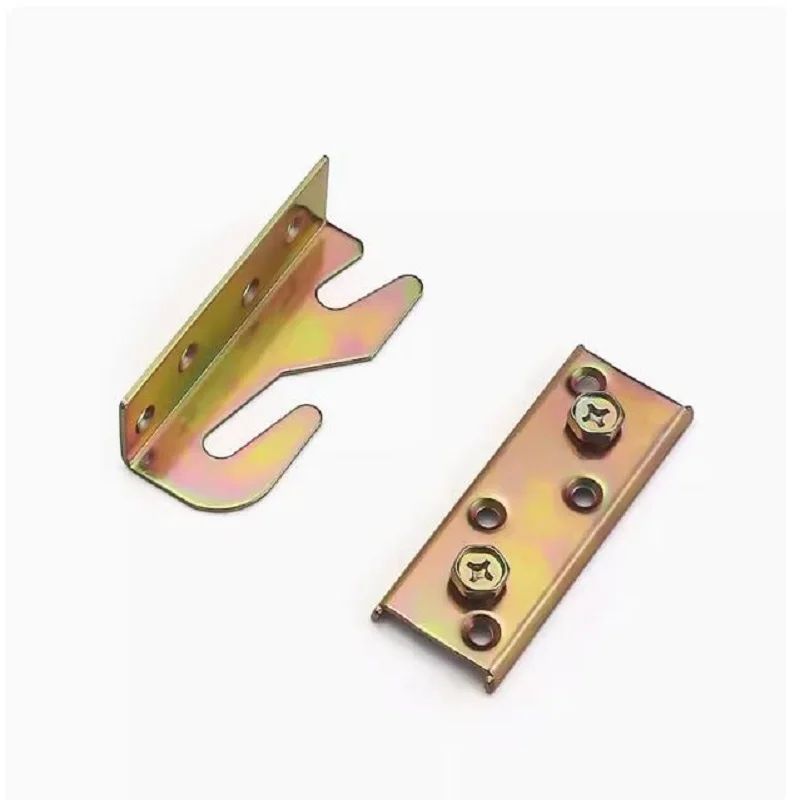 4pcs Solid wood bed fixing hooks angle codes bed hinges bed buckles furniture connectors hardware buckle