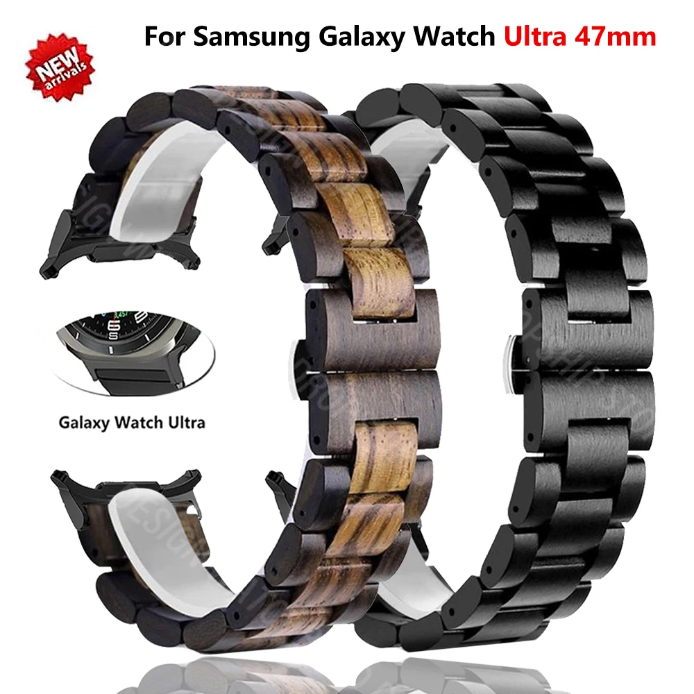 

Mens Wooden Strap For Samsung Galaxy Watch Ultra 47mm Wood WatchBand Correa For SAMSUNG GALAXY ULTRA WATCH 47MM Luxury Bracelet