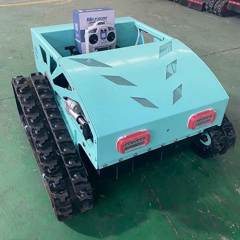 Custom Remote Control Crawler All-Terrain Lawn Mower, 4-Stroke Wireless Robotic Weeder, Small Multi-Functional Grass Mover