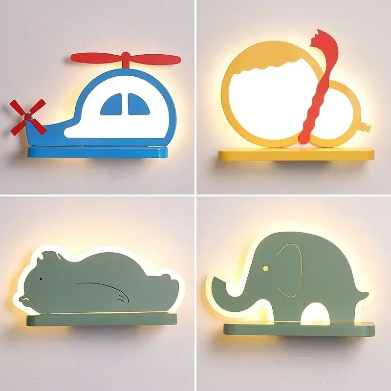 

Cartoon Animal Wall Lamp, Cute Bear & Elephant LED Sconce, Modern Iron Fixture for Baby Nursery Bedroom, Kid-Friendly Night Ligh