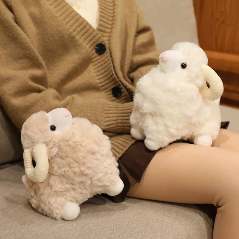 22 سنتيمتر مقلد الألبكة ألعاب من نسيج مخملي لطيف مجعد الصوف الأغنام أفخم دمية محشوة ألعاب من نسيج مخملي طفل عيد الميلاد هدية عيد الميلاد #5