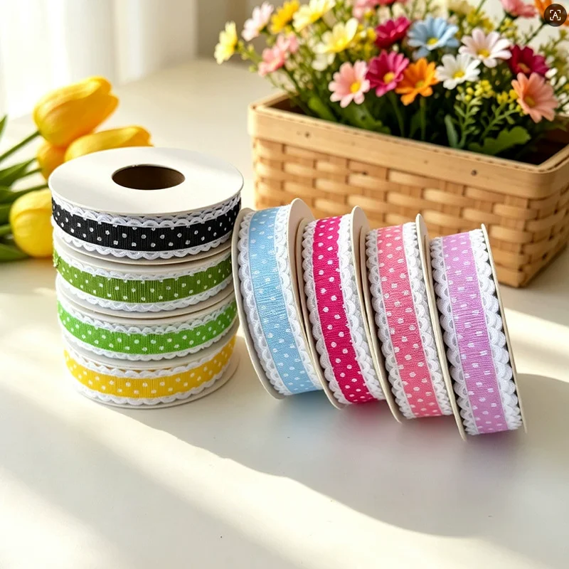 10 Yards Wave Point Wave Edge Ribbons 15MM Jump Point Lace Handmade DIY Bow Hairpin Jewelry Bouquet Packaging