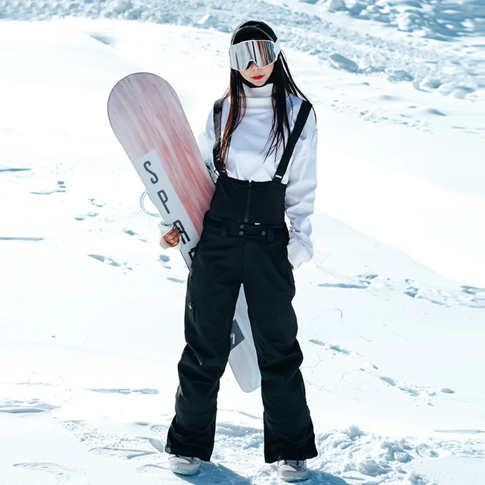 Large size XXXL  High Quality Men Women Winter Thick Warm Skiing Pants Windproof Waterproof Suspender Trousers Snowboard Pants