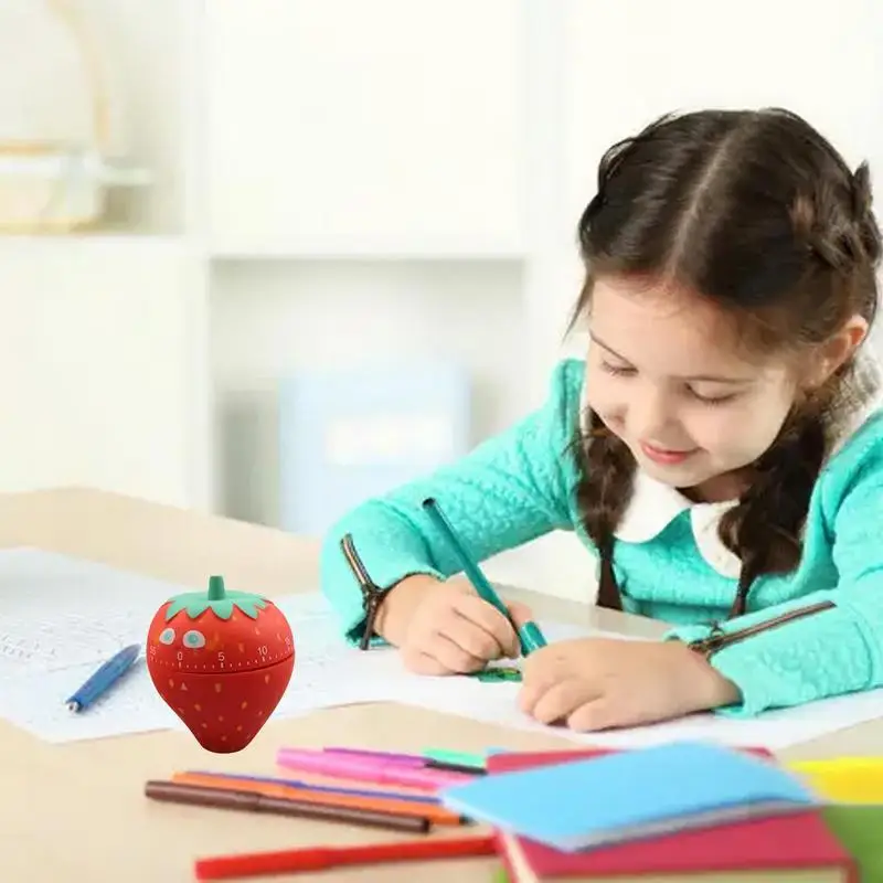 Cute Classroom Timer 360 Degree Rotating Strawberry Shape Kitchen Cooking Timer Durable Countdown Products For Classroom Home