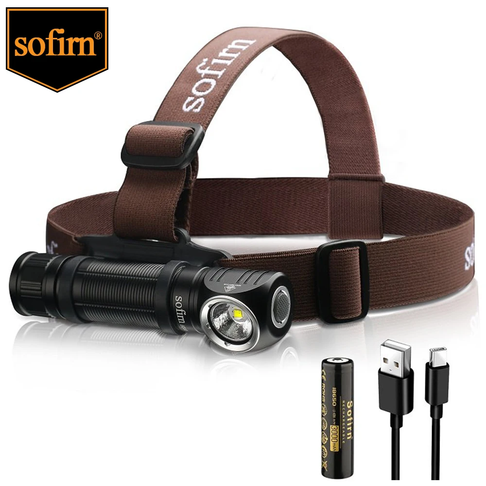 Sofirn-USB C Farol Recarregável, Super Brilhante, Tocha LED, Lanterna com 2 Modos, Indicador de Potência, HS40, 18650, SST40, 2000lm