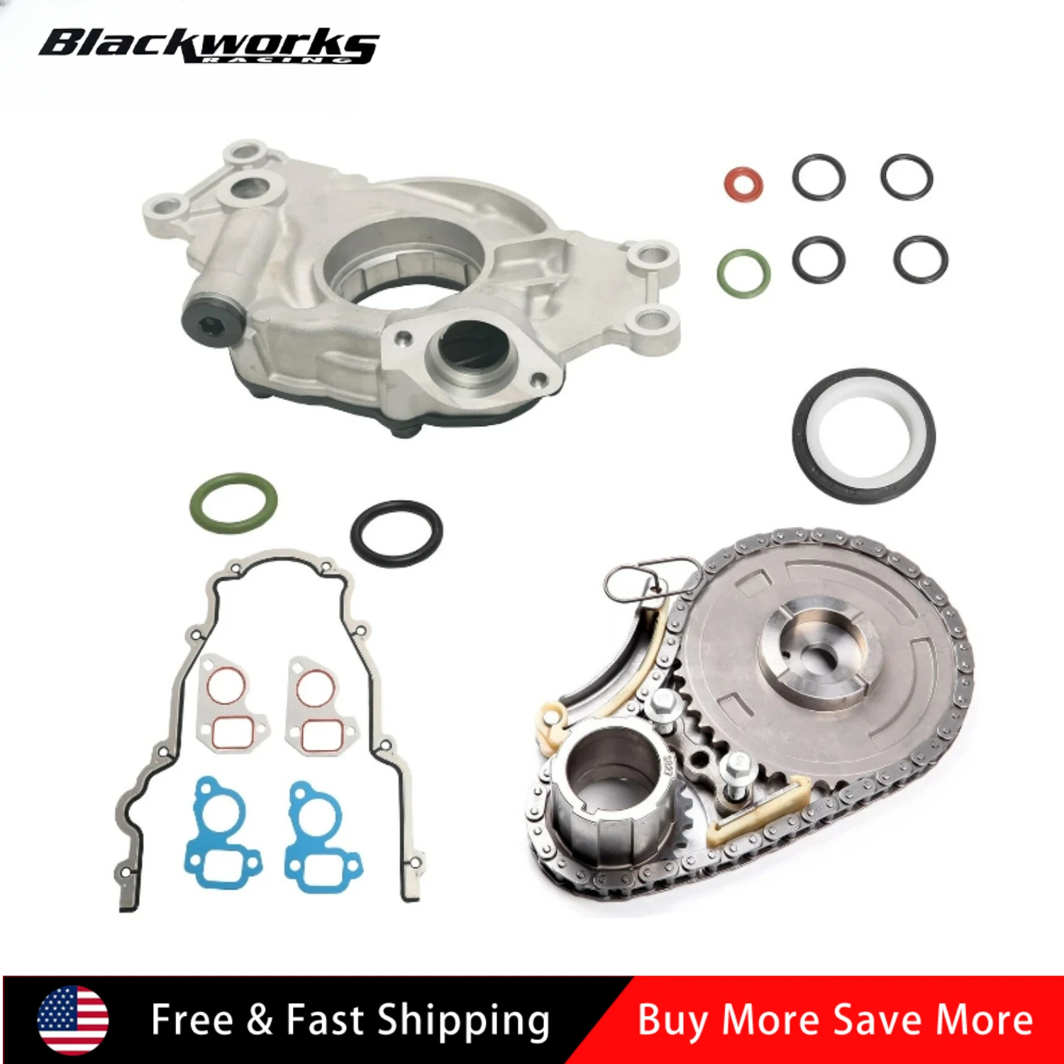 

12556582 12626407 TCS45993 12696357 12586665 Oil Pump Timing Chain Kit for 2007-2013 Chevy GMC Cadillac Buick 4.8 5.3 6.0 6.2L