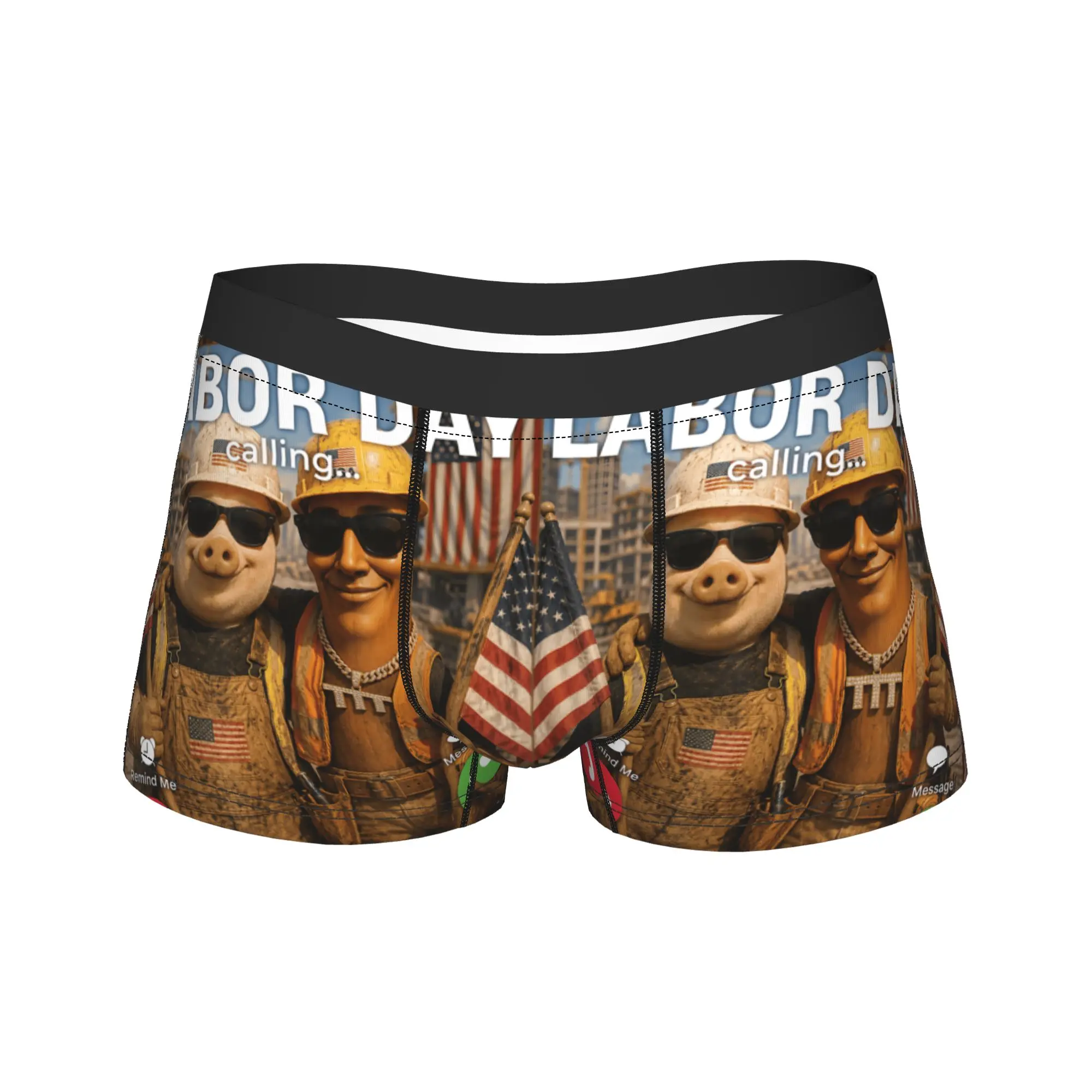 John Pork Tung Sahur Bro Proud Construction Worker Labor Day Underwear Pattern Boxer Shorts Men Panties Breathable Boxer Brief