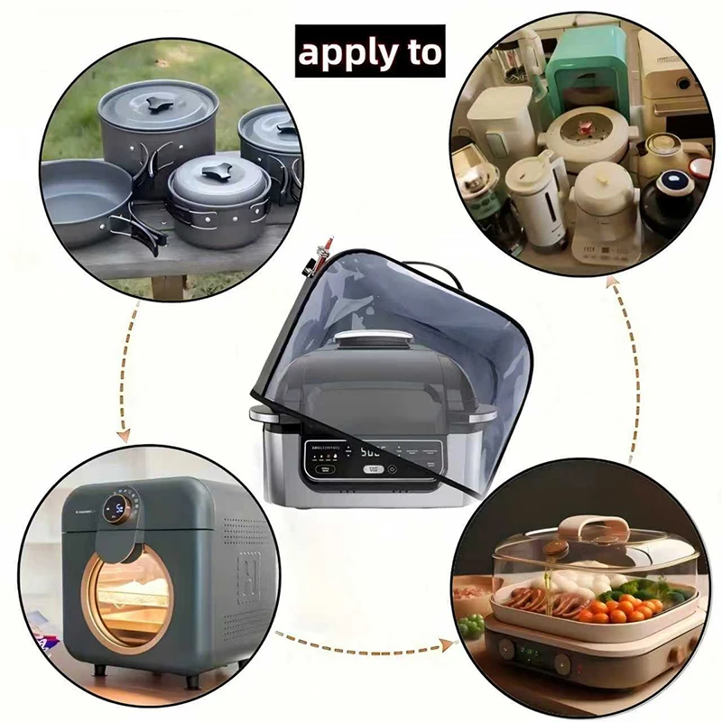 Luftfritteusenabdeckung für Ninja Foodi Grill, langlebige Küchen-Staubschutzhülle mit Aufbewahrungstaschen, wasserdichte Staubschutzhülle für Haushaltsgrill und Toaster – Detail 3