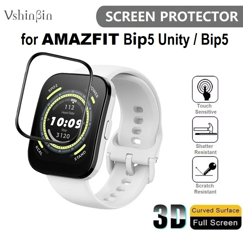 Protecteur d'écran souple 3D, 100 pièces, pour montre intelligente Amazfit Bip5 Unity, couverture complète, Film de protection anti-rayures pour Amazfit BIP 5