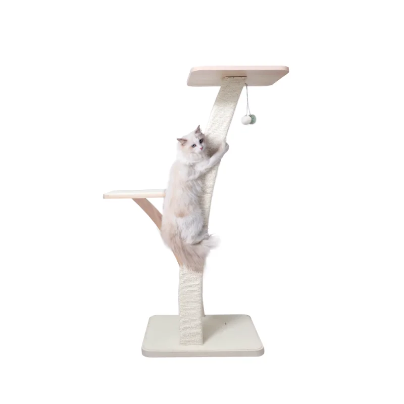 

Solid wood cat climbing frame cat shelf coconut tree small cat tree does not occupy the area of scratching column