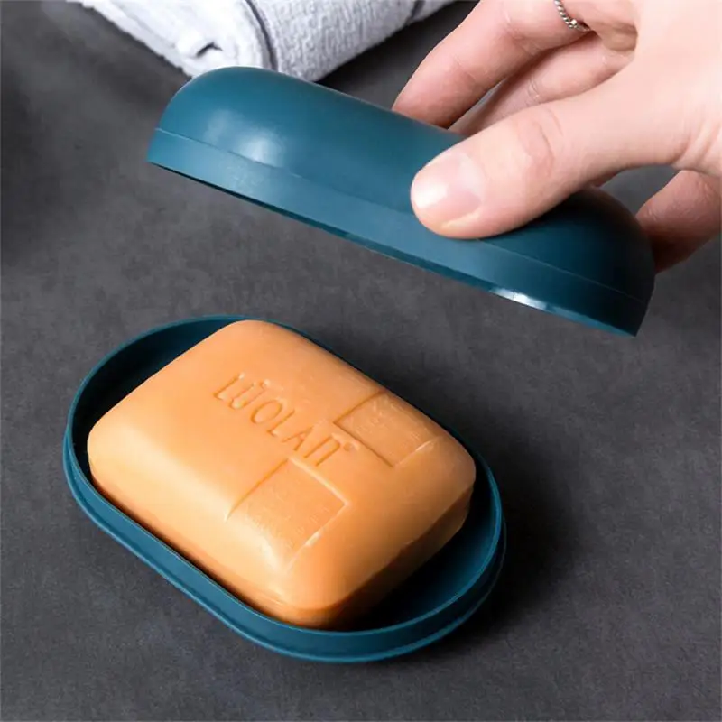 Portable Soap Box Leak Proof Soap Case Dishes Soap Box Drain Soap Holder Easy To Carry Bathroom Storage Sealed Box