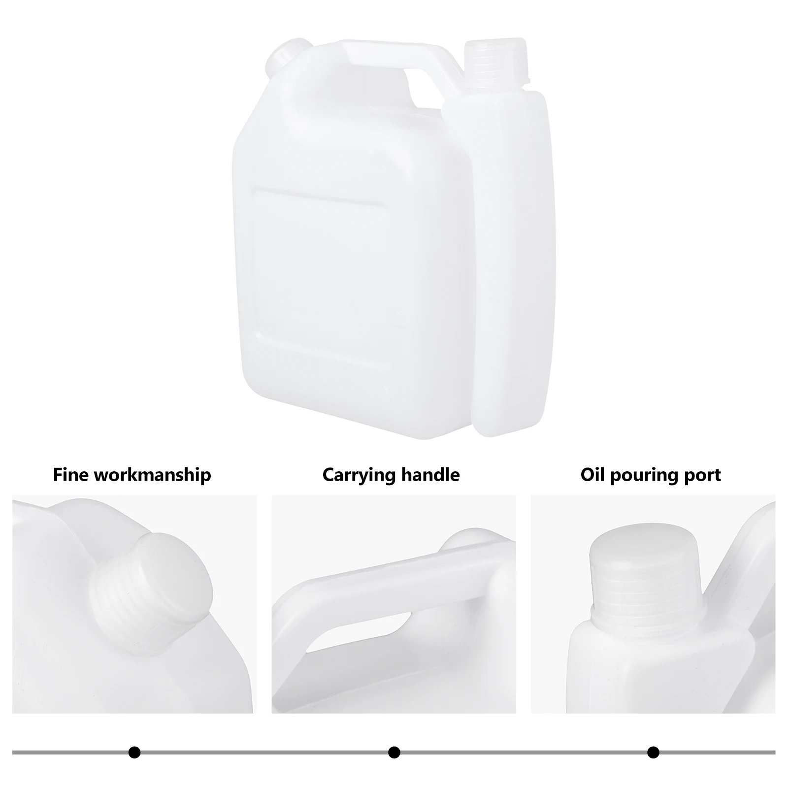 16x7.5x16cm Heavy Duty Oil Bottle with Graduation Marks for 2 Stroke Engine Tools Chainsaw Lawn Mower Strimmer Polyethylene