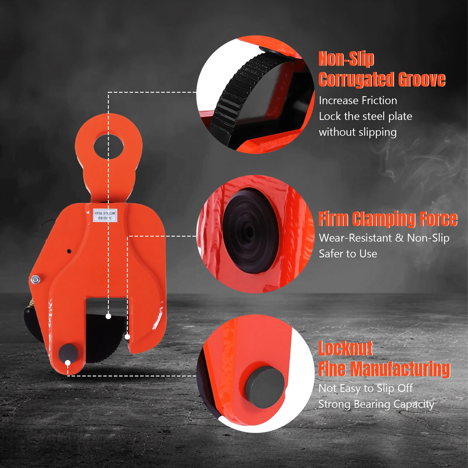 Szczypce do płytek stalowych 8T, pionowe, odporne na zużycie, regulowane, pogrubione, z haczykiem do podnoszenia, antypoślizgowe, do marmuru, betonu, płyt, cegieł, drewna.