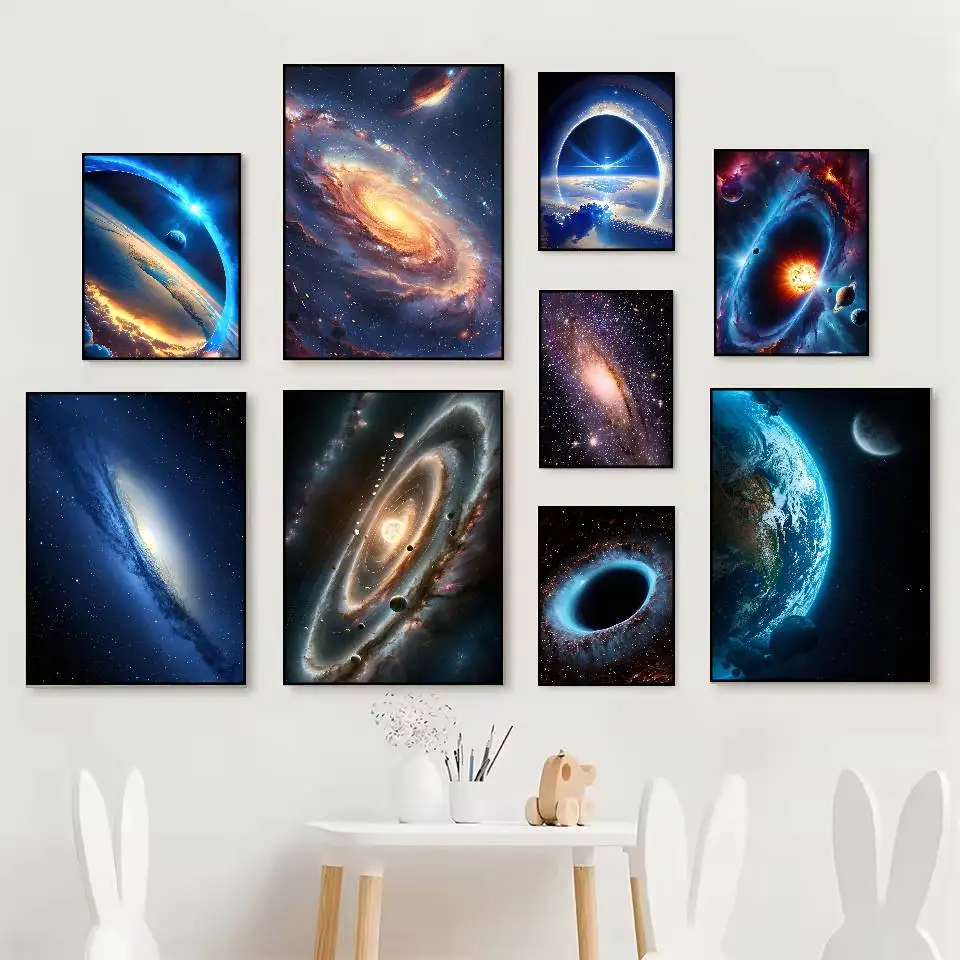 ملصقات يونيفرس سبيس عالية الدقة ذاتية اللصق مقاومة للماء مثالية لتزيين غرفة المعيشة وغرفة النوم #2