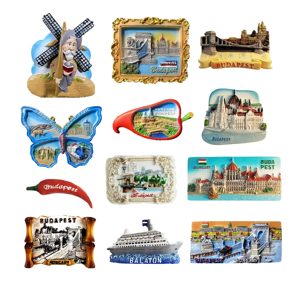 Europe Hungary 3D Fridge Magnets Tourism Souvenir Refrigerator Magnets Sticker Collection Handicraft Decoration Articles