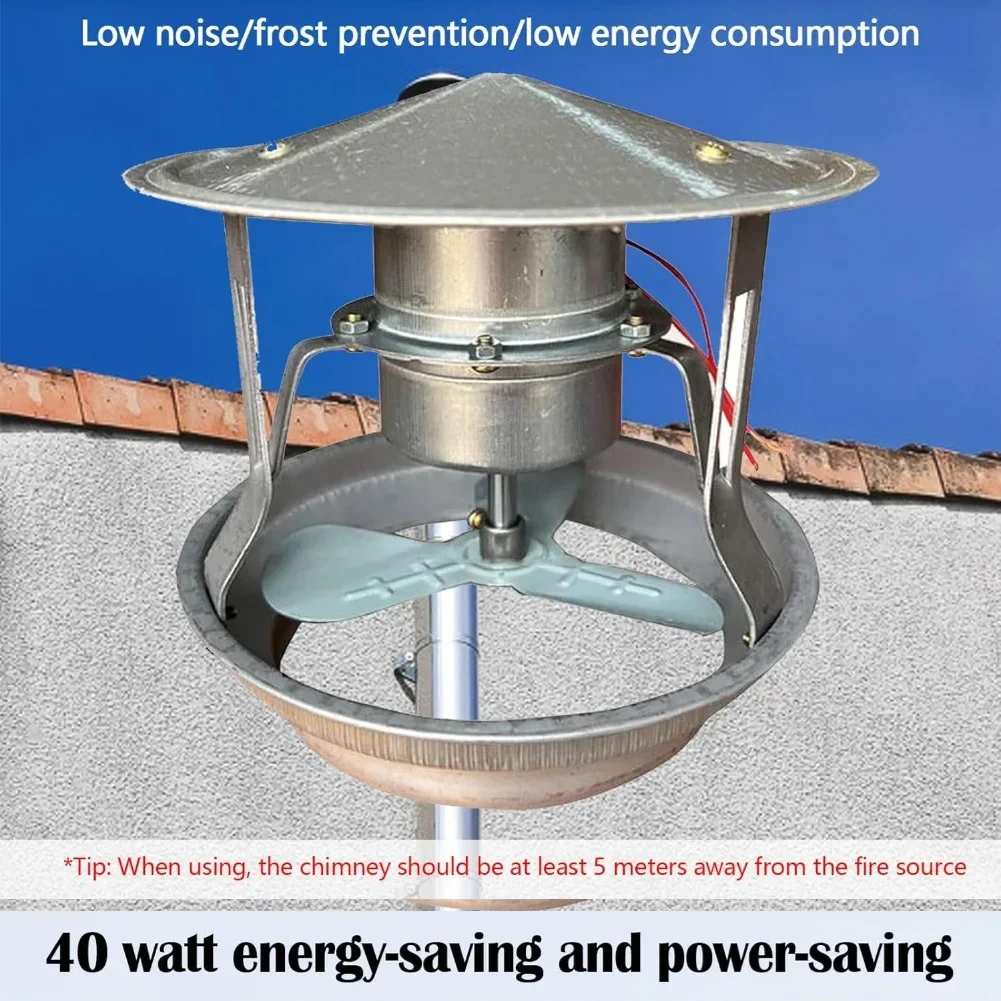 40W /Chimney /Ventilation /Flue /Fan, /Metal Exhaust Fan For Wood Stoves And Fire Pits Induced Draft Fan