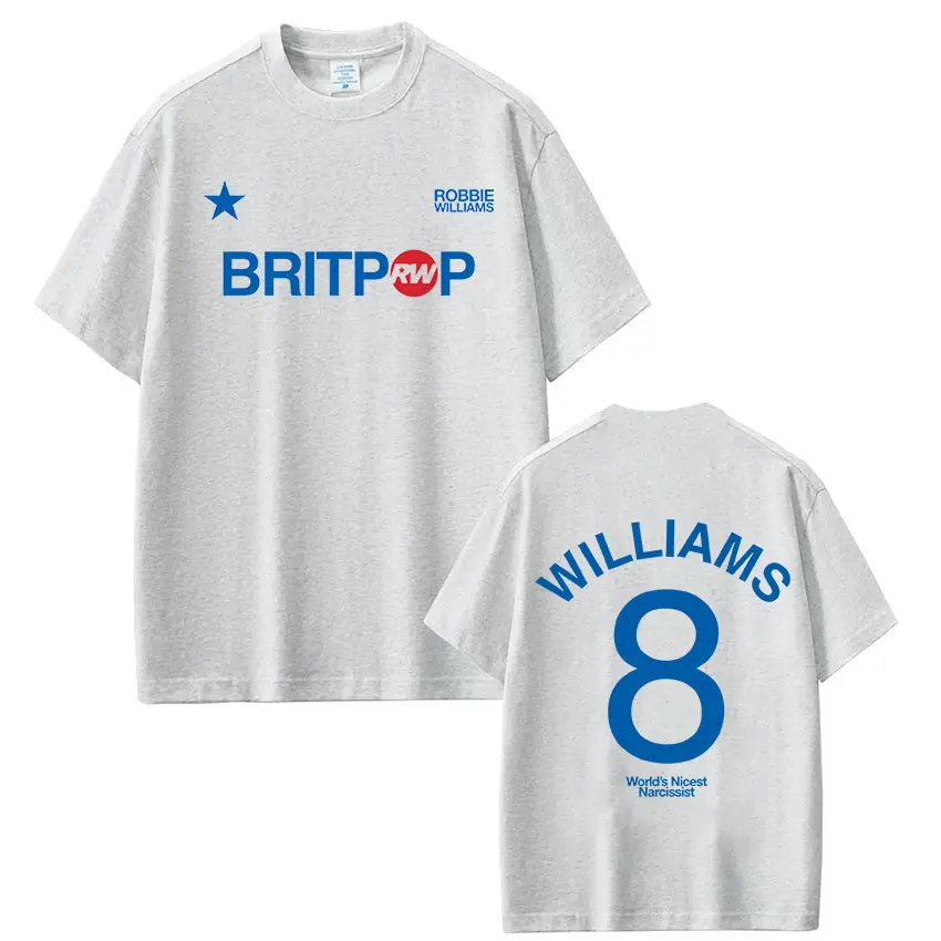 Robbie Williams Britprwp Tour 2026 T-Shirts für Herren und Damen, modische, kurzärmelige, hochwertige, lässige T-Shirts aus 100 % Baumwolle – Detail 5