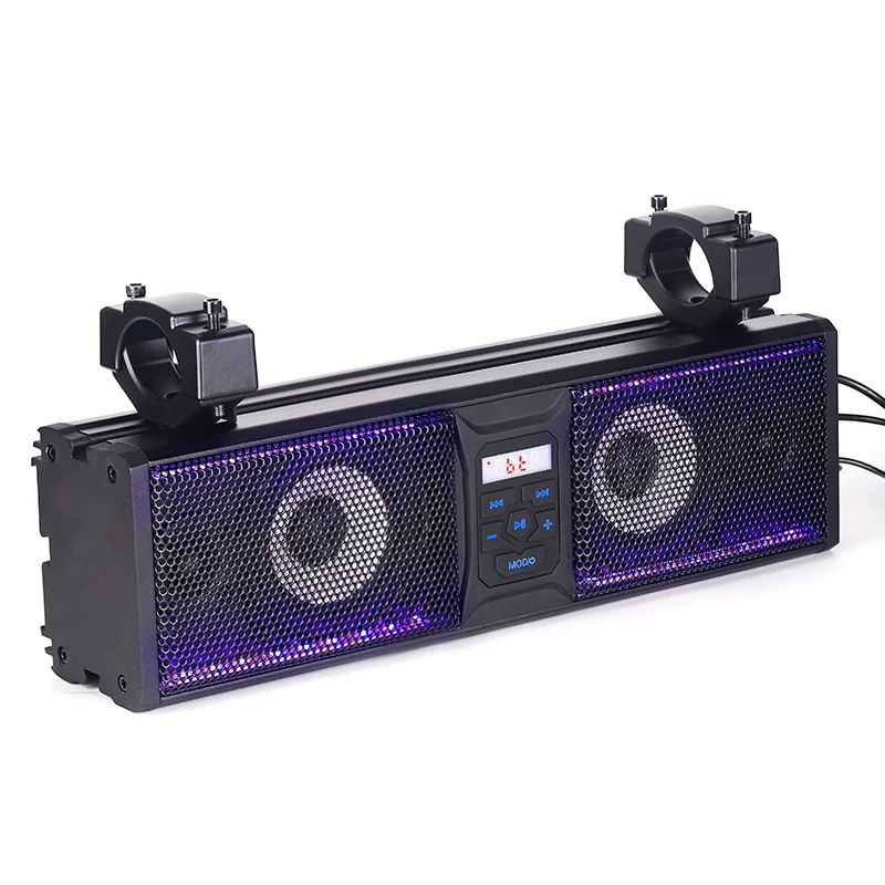 

Sound Bar Systems UTV ATV SSV Marine Golf Cart Audio Custom Blue Tooth 4 Speakers Packages Remote Control IP65 Waterproof USB