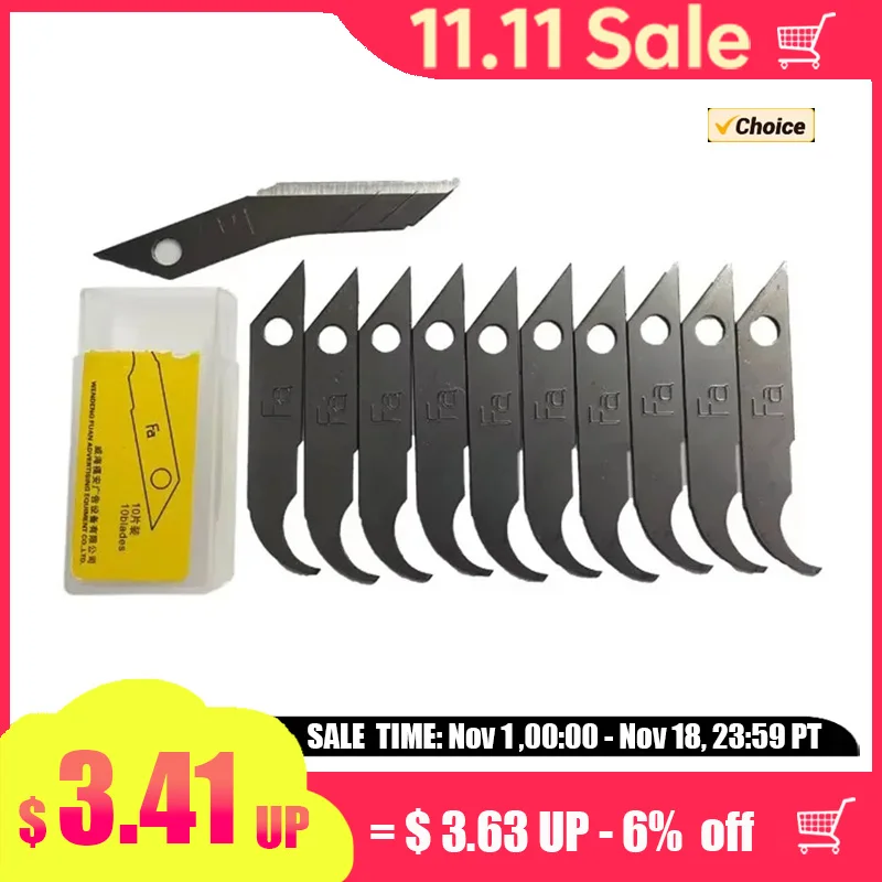 10pcs HK02 Acrylic Hook Knife Blades Spare Part Craft Knife Olecranon Blade Head Cutting Tool for Channel Letter Making