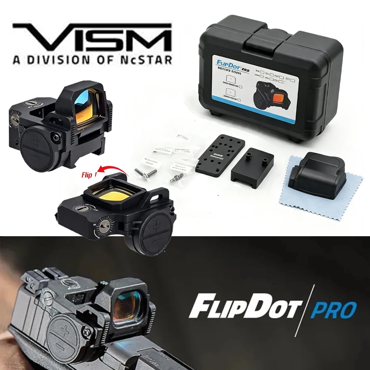 VISM PRO Flip Up Tactical Green RM Red Dot Optics Sight For GLOCK 17 19 Collimator Reflection Sight 20mm Rail Scope For AR15