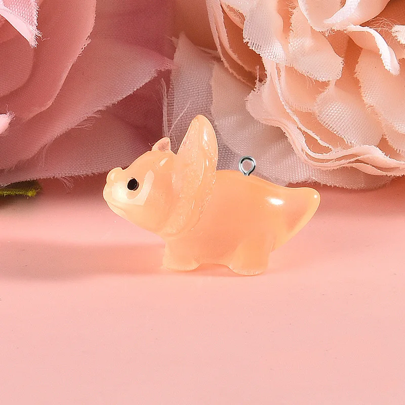 Cute 3D Luminous Dinosaur Charms for DIY