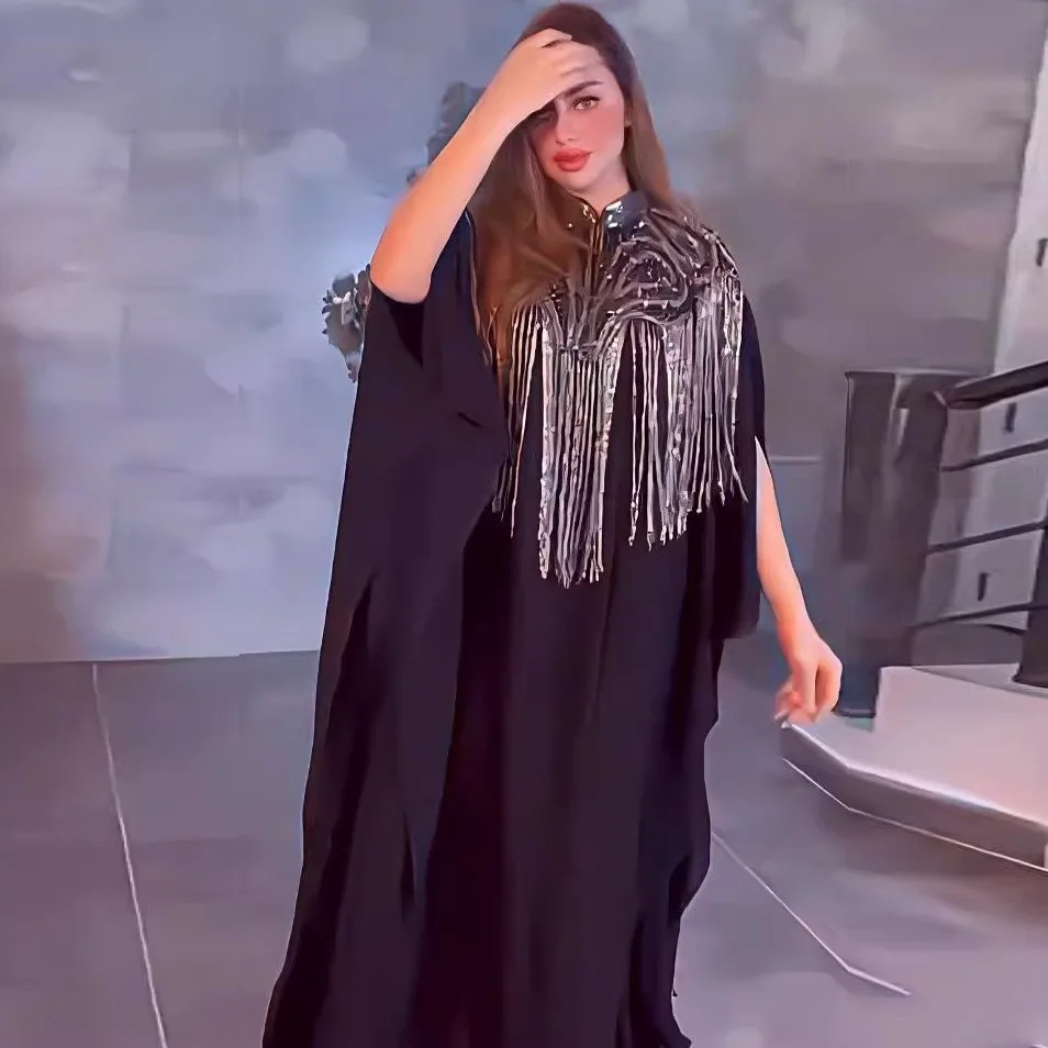 Evening Dress Women Dashiki Diamond African Clothes Robe Marocaine Luxury Dubai Kaftan Abaya Muslim Dress Vetement Plus Size