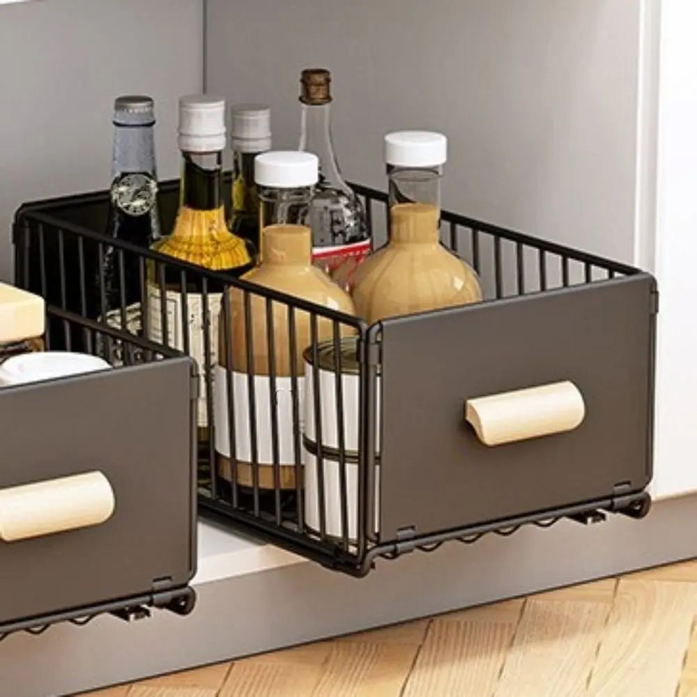 رف تخزين تلسكوبي قابل للطي مقاوم للتآكل، درج سحب معدني متعدد الوظائف، رف منزلق غير مثقوب