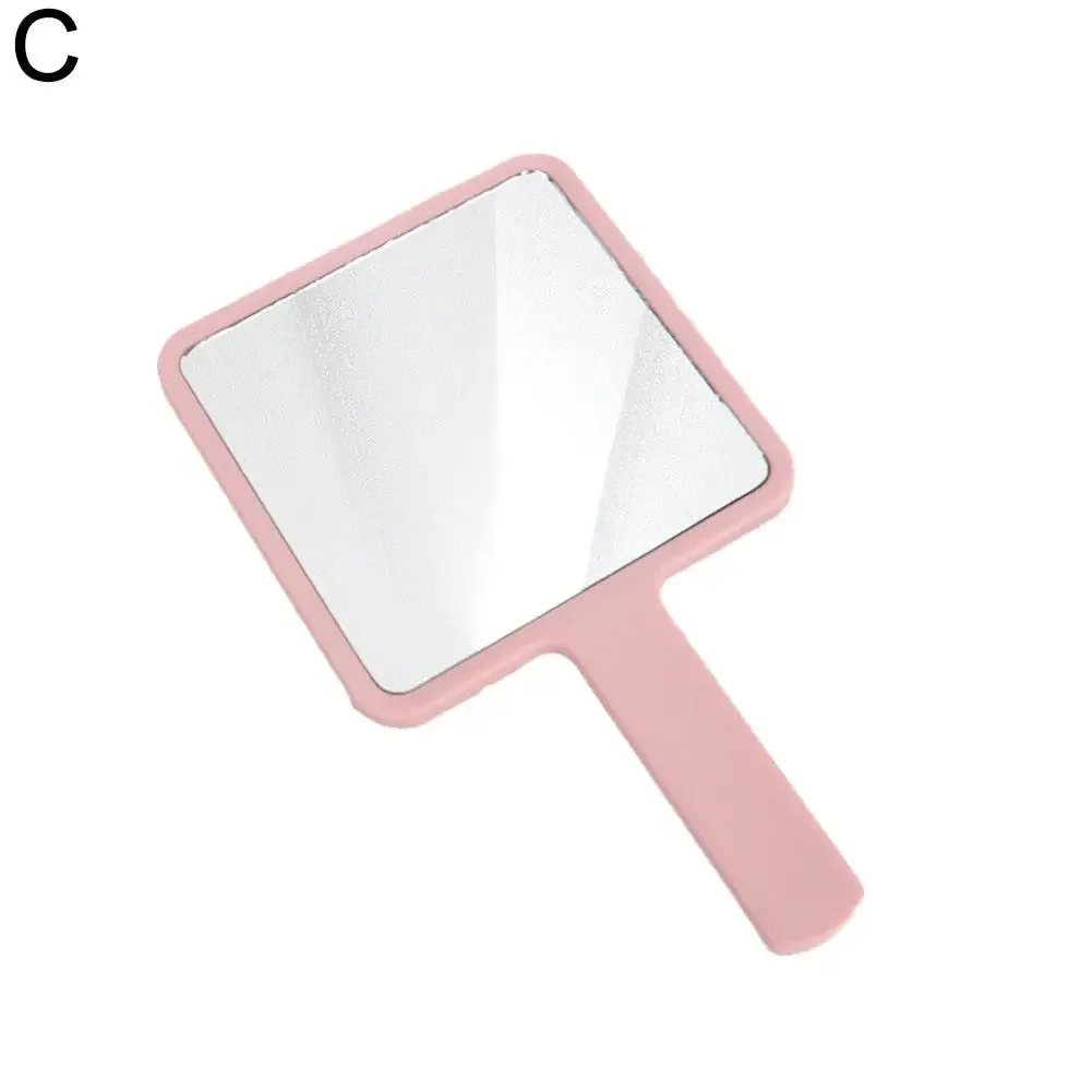 Draagbare reismake-upspiegel met plastic handvat - vierkante make-upspiegel, perfect cadeau, geschikt voor vrouwen, schoonheidsaccessoire