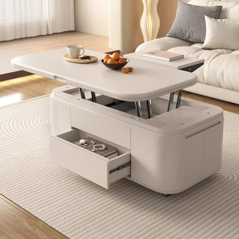 Modern Living Room Coffee Table White low extendable Nordic Mobile Coffee Table Minimalist design Couchtisch Furniture For Home