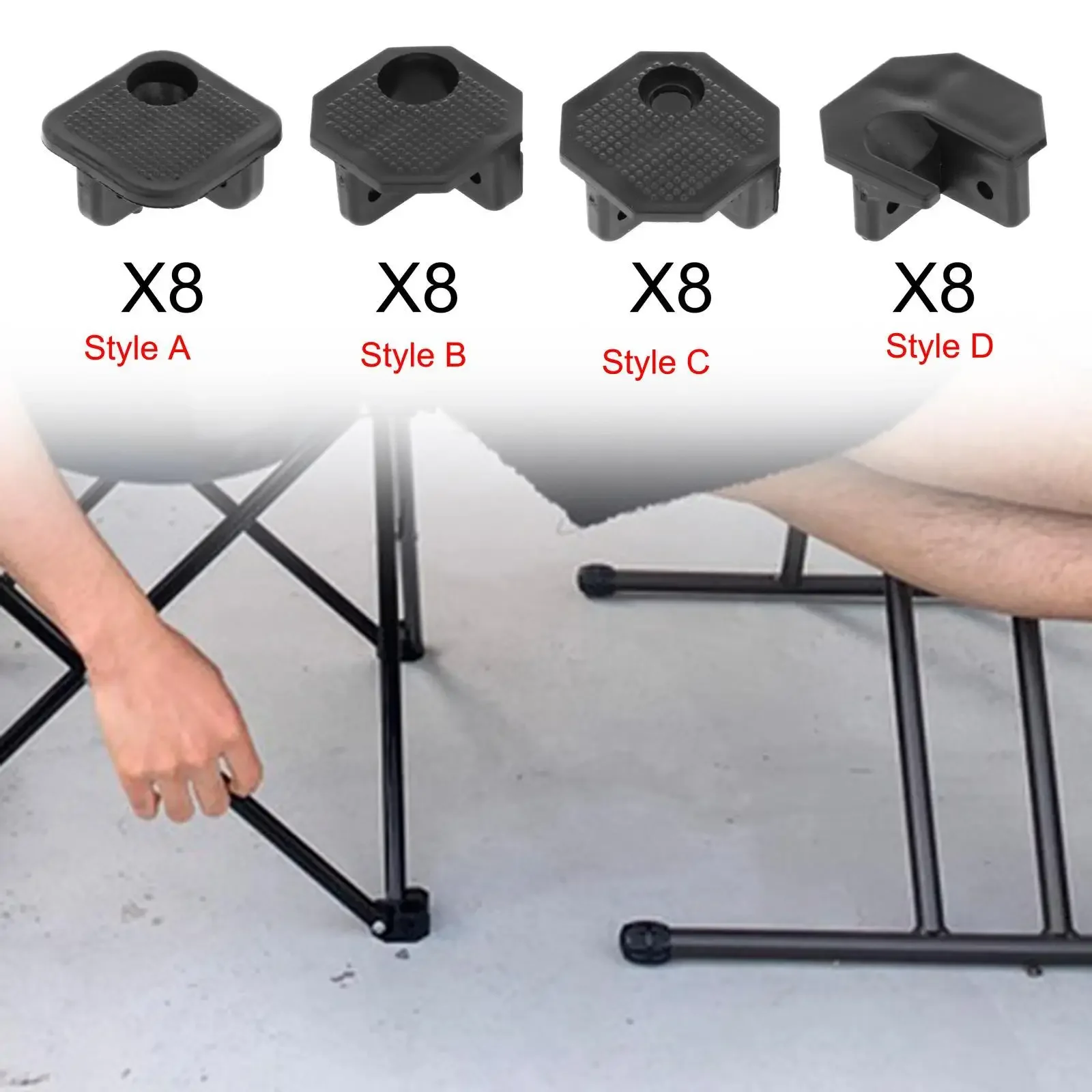 8x Camping Chair Connectors, Folding Chair Repair Accessories, Hole Inserts Plug Parts for Lawn Garden Stool, Folded