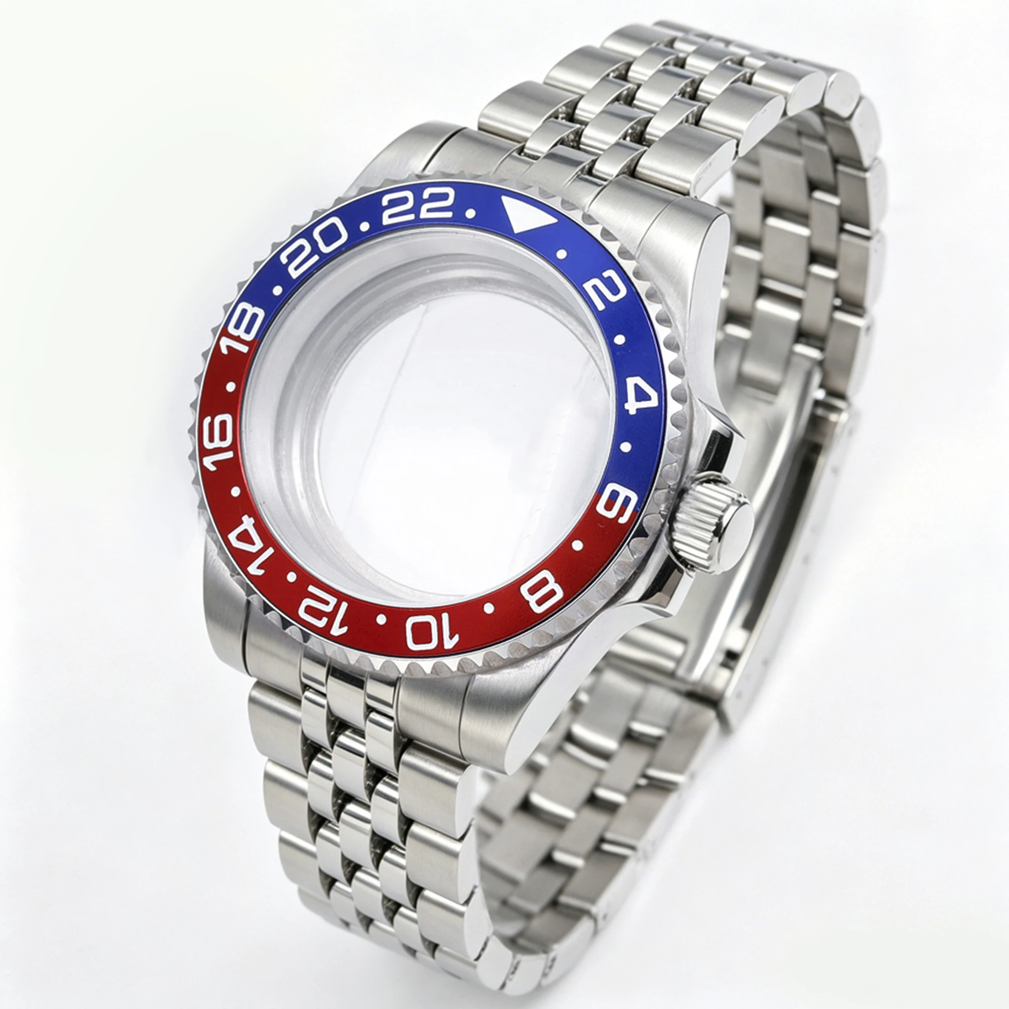 200M Tauchergehäuse 40mm Passend für NH35 NH36 NH34 GMT Uhrengehäuse Jubilee-Armband Saphirglas Schiebeverschluss – Detail 13