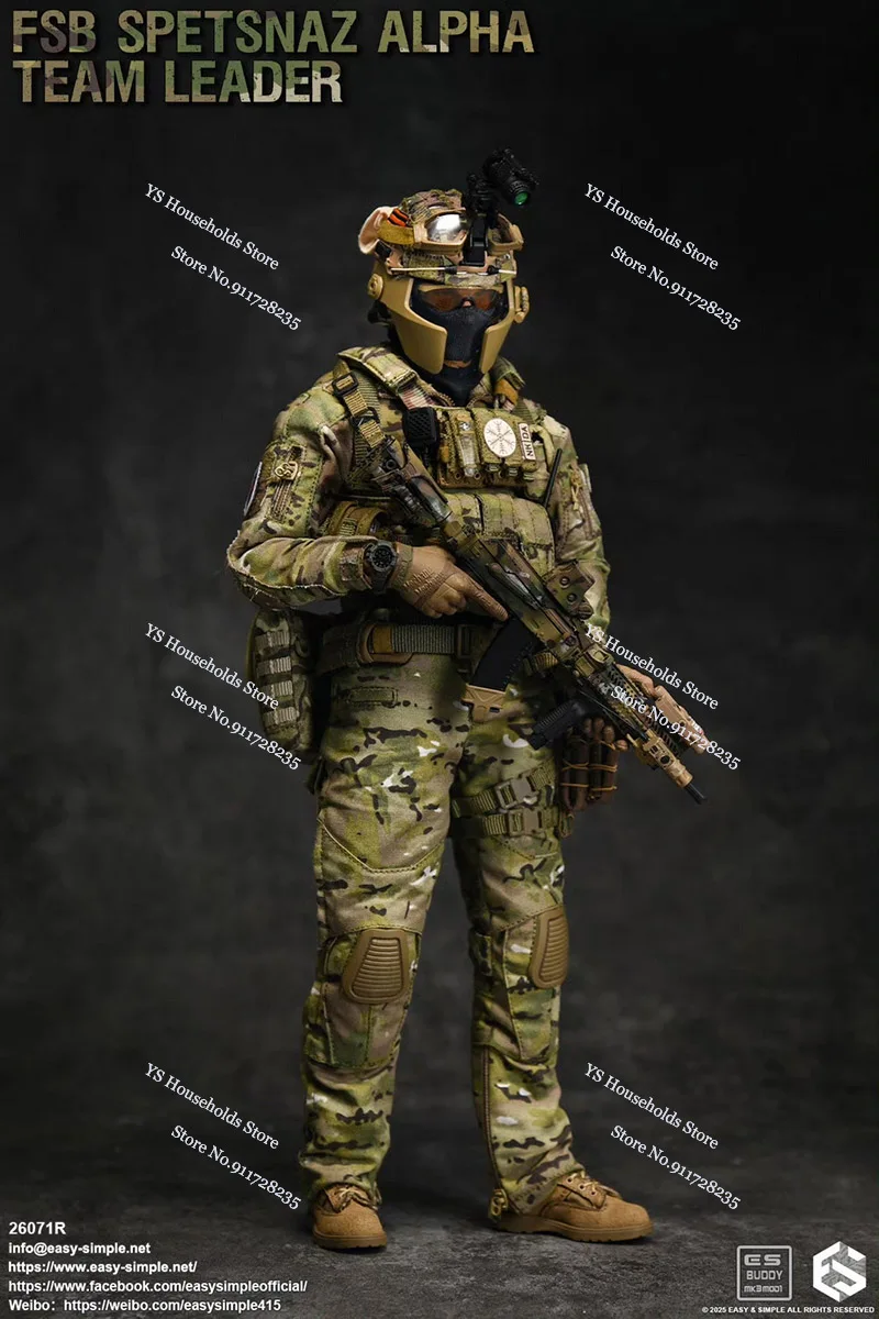 Limitowana EASY&SIMPLE ES 26071R 1/6 FSB SPETSNAZ ALPHA TEAM LEADER Kamuflażowa Tkanina Figurka Akcji Żołnierza Wojskowego 12-calowy