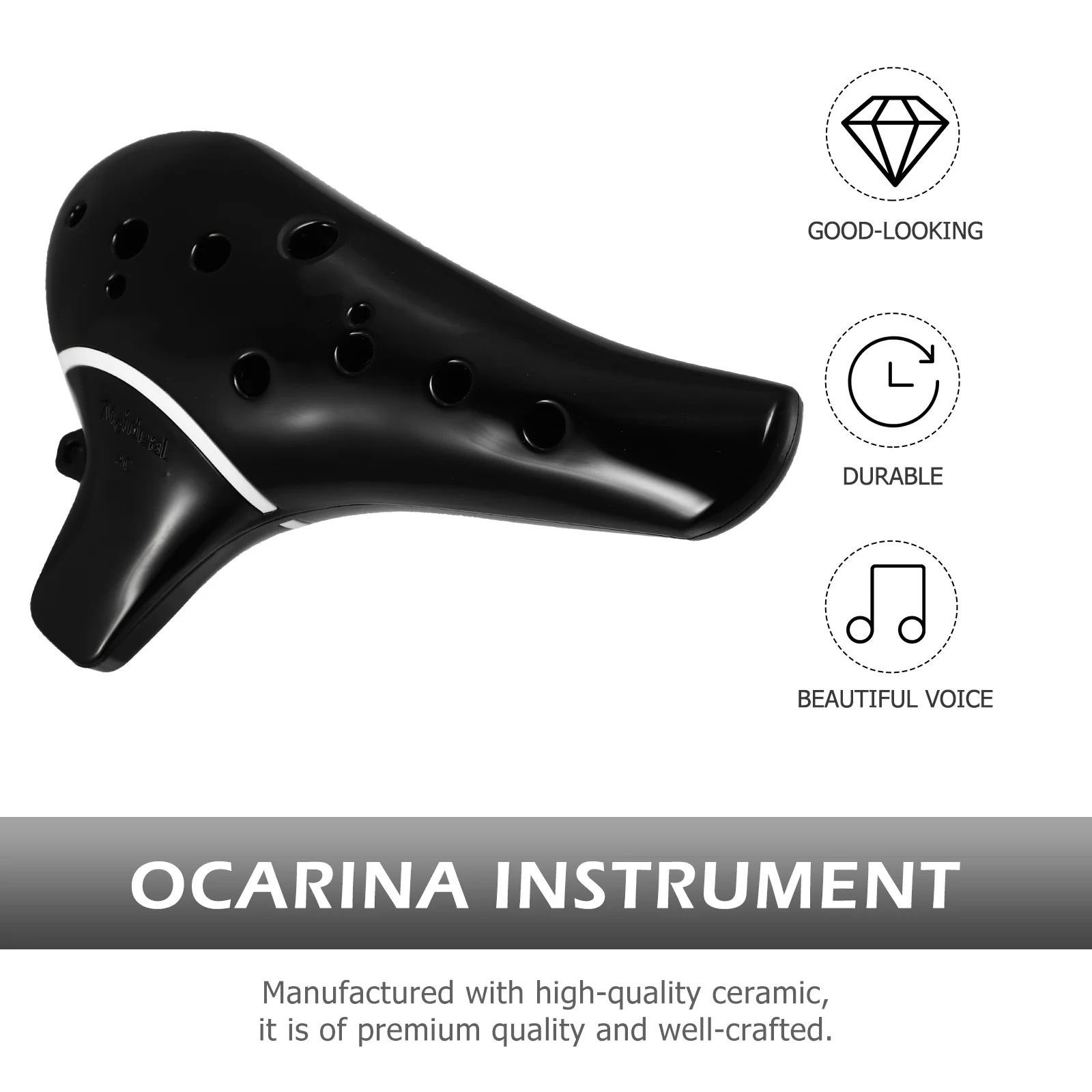 

1Pcs Alto C Ceramic Ocarina 12-Hole Portable Musical Instrument Beginner Handmade Flute Ceramic Ocarina Musical Instruments