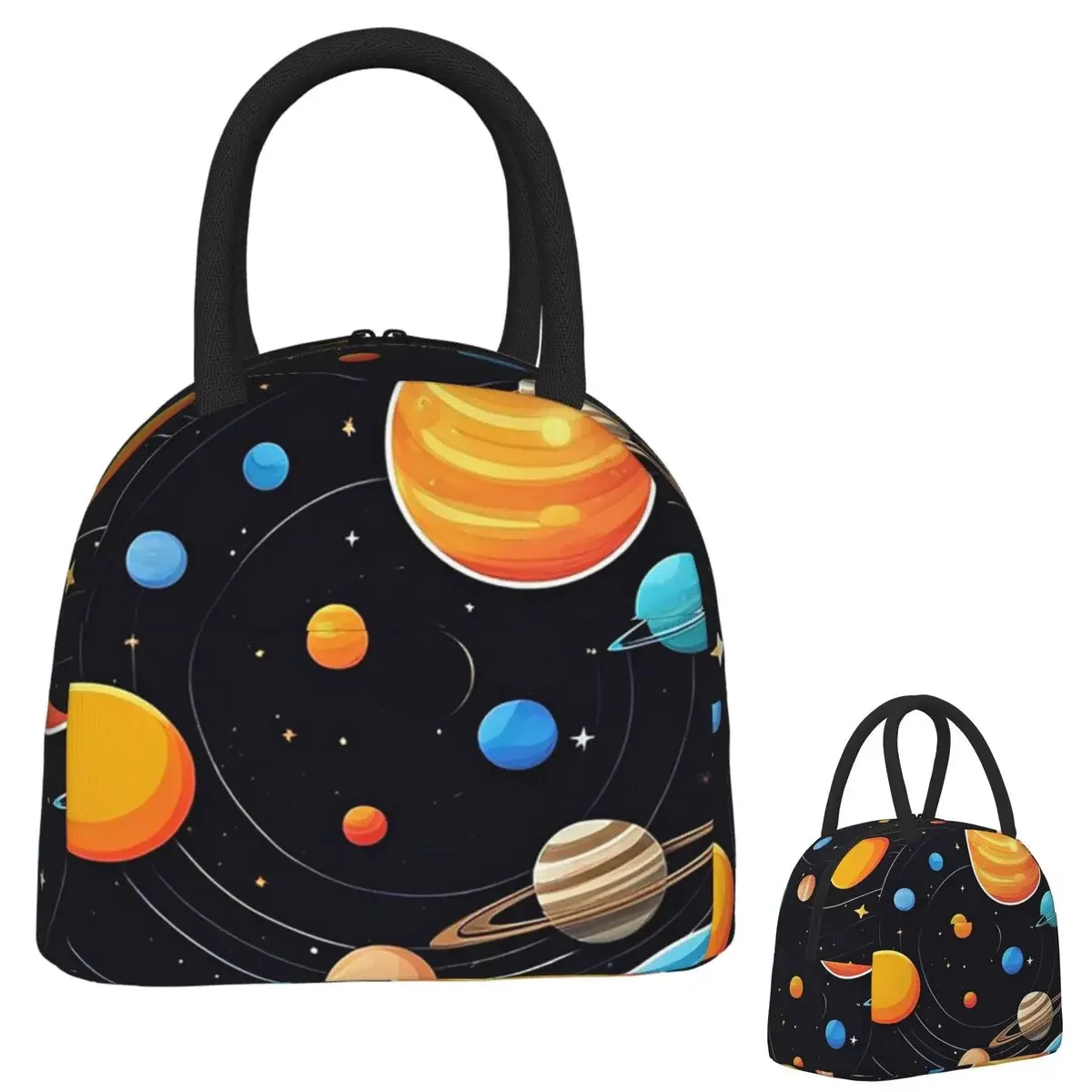 Solar System Space Planets Universe Insulated Lunch Bag for Women Kids Portable Food Boxes Thermal Lunch Box Tote